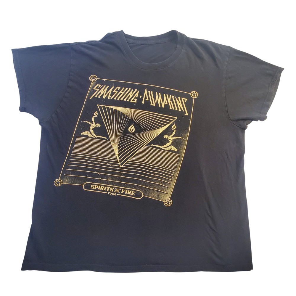 Smashing Pumpkins T-Shirt Mens XL Black Spirits On Fire Tour Band Tee Grunge